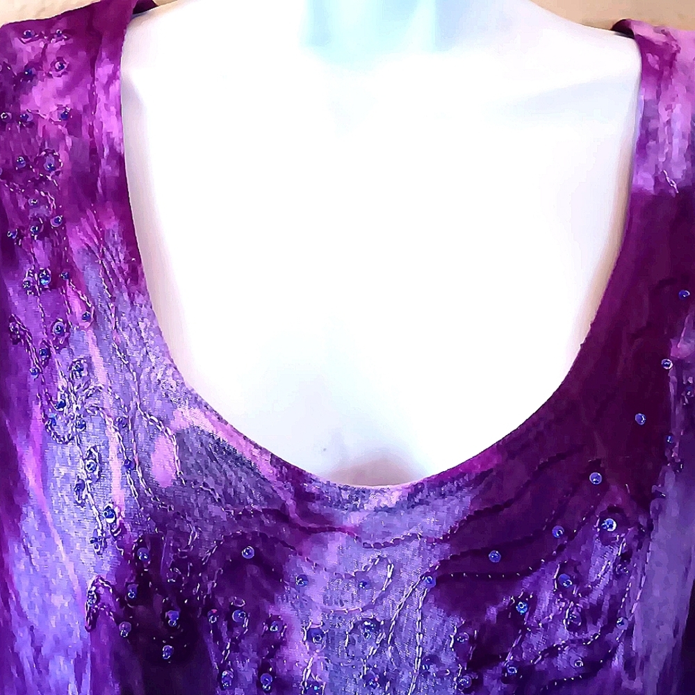Greater Good Sundress Swim Cover-up Purple Tie Dye PLUS 1X 2X XXL Hippie - Picture 3 of 11